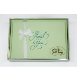 #020/03 G. Lalo Deckle-Edge Thank You Gift Box 4 ¼ x 6 Pistachio 10 x 10