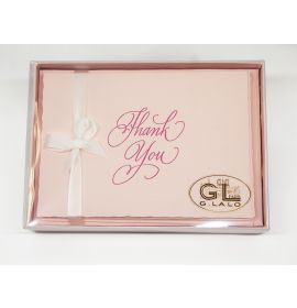#020/05 G. Lalo Deckle-Edge Thank You Gift Box 4 ¼ x 6 Rose 10 x 10
