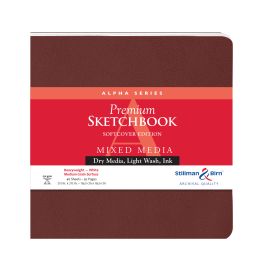 Alpha Series, 7 1/2 7 1/2", Softcover, #101750S Stillman & Birn Mixed Media Sketchbooks, Square, 92 pages