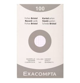 Exacompta - Index Cards - Graph - 100 Cards - 4 x 6" - White