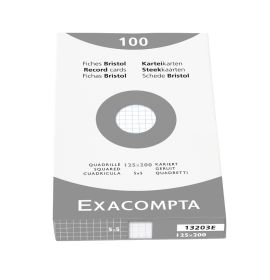 Exacompta - Index Cards - Graph - 100 Cards - 3 x 5" - White