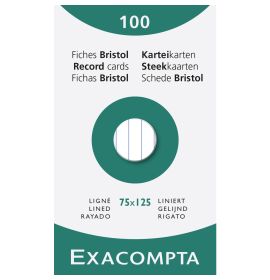 Exacompta - Index Cards - Lined - 100 Cards - 3 x 5" - White