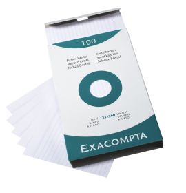 Exacompta - Index Cards - Lined - 100 Cards - 4 x 6" - White