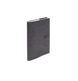 #2111Q4 Quo Vadis 2024 Notor Daily Planner 12 Months, Jan. to Dec. 4 3/4 x 6 3/4" Smooth Faux Suede Charcoal Black