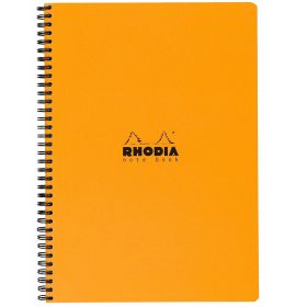 Rhodia - Wirebound Notebook - Lined with Margin - 80 Sheets - 9 x 11 3/4" - Orange