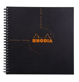 Rhodia - Reverse Book - Graph - 80 Sheets - 8 1/4 x 8 1/4" - Black