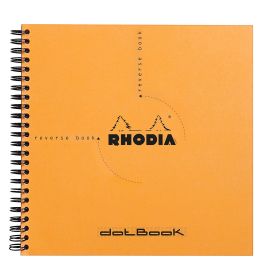 Rhodia - Reverse Book - Dot Grid - 80 Sheets - 8 1/4 x 8 1/4" - Orange