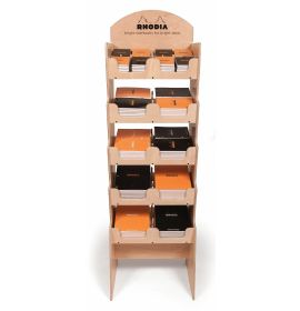 #21000 Rhodia Wood Floor Display with 260 (40 A4, 90 A5 & 140 A6 sizes) - w(19) x d(15) x h(66.5)
