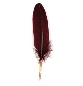 Jacques Herbin - Writing Tools - Goose Quill - Steel Nib - Burgundy Feather