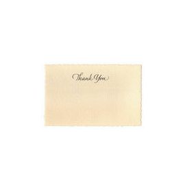 #2545/16 G. Lalo Deckle-Edge Thank You Packs 7 ¼ x 6 Ivory 5 x 5
