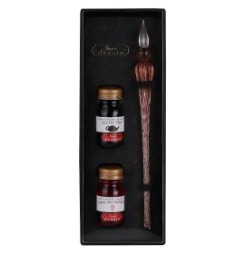 H293/59 - Herbin - Round Glass Pen & Ink Set - Rose