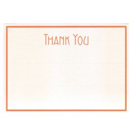 G. Lalo - Bordered Thank You Sets - 10 Cards and Envelopes - 300g - 4 1/4 x 6" - Apricot