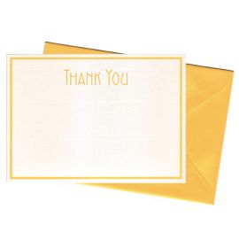 G. Lalo - Bordered Thank You Sets - 10 Cards and Envelopes - 300g - 4 1/4 x 6" - Yellow