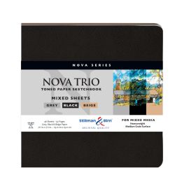 Nova Series Trio, 7 1/2 x 7 1/2", Softcover, #399705S Stillman & Birn Mixed Media Sketchbook, Square, 100 Pages