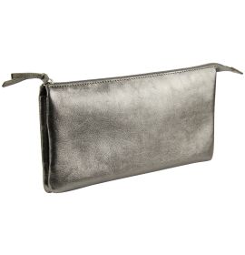 Clairefontaine - Leather Accessories - Iridescent Leather Double Pouch - Graphite