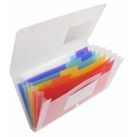 Exacompta - Crystal Collection - 13-Pocket Expanding Accordion File - Coupon Size - 10 1/4 x 5 1/2"