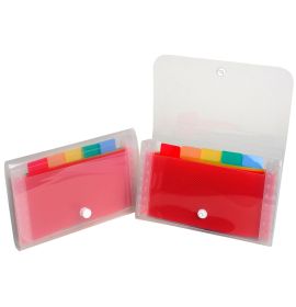 Exacompta - Crystal Collection - 6-Pocket Expanding Accordion File - Wallet Size - 7 x 4"