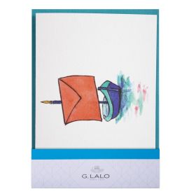 #608/06 G. Lalo Straight-Edge Fold Over Card 4 1/4 x 6 Boat