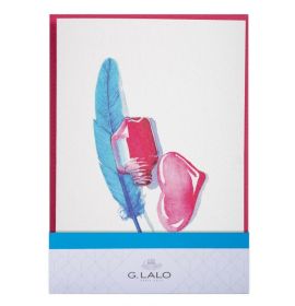#608/09 G. Lalo Straight-Edge Fold Over Card 4 1/4 x 6 Nib & Heart