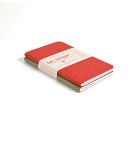 #734169 Clairefontaine Basic Notebooks Side Staplebound Duo 3 1/2 x 5 1/2 Lined Red/Green 48 sheets