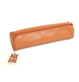 Clairefontaine - Leather Accessories - Round Pencil Case - Tan