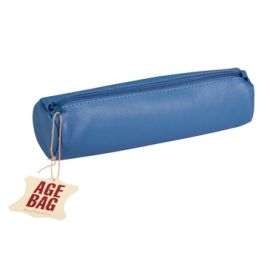 Clairefontaine - Leather Accessories - Round Pencil Case - Blue