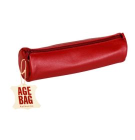 Clairefontaine - Leather Accessories - Round Pencil Case - Red