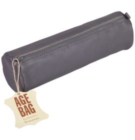 Clairefontaine - Leather Accessories - Round Pencil Case - Grey