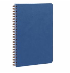 Clairefontaine - Basic Notebook - Wirebound - Lined with 3 Pocket Folders - 60 Sheets - 6 x 8 1/4" - Blue