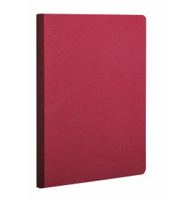 Clairefontaine - Basic Notebook - Clothbound - Elastic Closure - Lined - 96 Sheets - 6 x 8 1/4" - Red