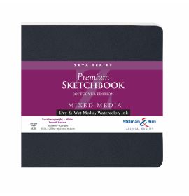 Zeta Series, 7 1/2 x 7 1/2", Softcover, #901750S Stillman & Birn Mixed Media Sketchbook, Square, 52 Pages