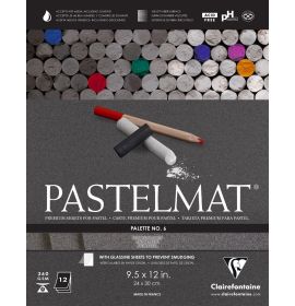 Clairefontaine Pastelmat Glued Pad - Palette No. 6 - (9 1/2 x 12 Inches) 24 x 30 cm - 360g - 12 Sheets - Charcoal Grey