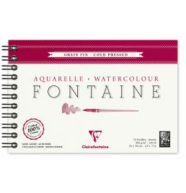 Clairefontaine - Fontaine Watercolor - Cold Pressed - 300g - Wirebound - 12 Sheets - 4 3/4 x 7"