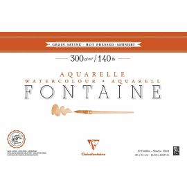 #96346 Clairefontaine Fontaine Watercolor Hot Pressed 300g - Block 20 Sheets - 14 1/6 x 20