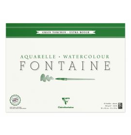 #96431 Clairefontaine Fontaine Watercolor Rough 300g Block 25 Sheets 14 x 19