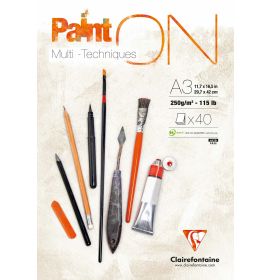 Clairefontaine - PaintON - 40 Sheets - 12 x 17" - White