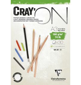 Clairefontaine - CrayON - White Paper - 30 Sheets - 12 x 17"