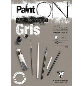 Clairefontaine - PaintON - 30 Sheets - 6 x 8" - Gray
