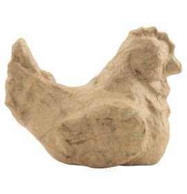 Decopatch Papier-Mache Small Animal Figurines - 4 1/2 to 5" - Laying Hen