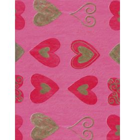 #FD20/374 Decopatch Pink w/Hearts Pack of 20 sheets of 1 design Decoupage paper 11 3/4 x 15 3/4 20
