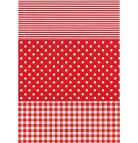 #C/484 Decopatch Red Checkered Dots 3 sheets of 1 design Decoupage paper 11 3/4 x 15 3/4