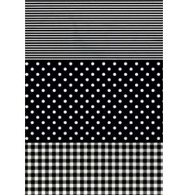 #FD20/485 Decopatch Black Checkered Dots Pack of 20 sheets of 1 design Decoupage paper 11 3/4 x 15 3/4