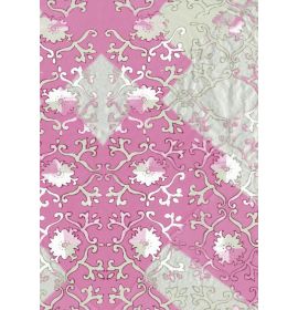 #C/502 Decopatch Pink Silver and White 3 sheets of 1 design Decoupage paper 11 3/4 x 15 3/4 3