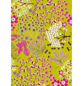 #C/515 Decopatch Pea Green and Pink Blossoms 3 sheets of 1 design Decoupage paper 11 3/4 x 15 3/4