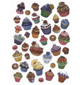 #C/561 Decopatch Cupcakes 3 sheets of 1 design Decoupage paper 11 3/4 x 15 3/4