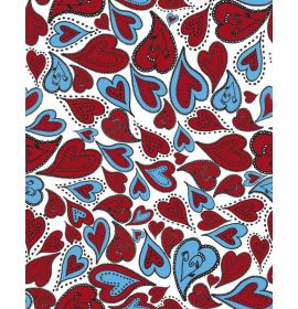 #C/567 Decopatch Red Hearts 3 sheets of 1 design Decoupage paper 11 3/4 x 15 3/4