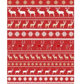 #C/611 Decopatch Red Reindeer 3 sheets of 1 design Decoupage paper 11 3/4 x 15 3/4