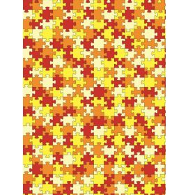 #C/627 Decopatch Orange Puzzle 3 sheets of 1 design Decoupage paper 11 3/4 x 15 3/4