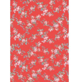 #C/658 Decopatch Red Flowers 3 sheets of 1 design Decoupage paper 11 3/4 x 15 3/4