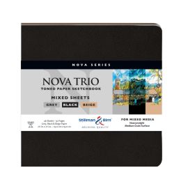 Nova Series Trio, 7 ½ x 7 ½”, Softcover, #399750S Stillman & Birn Mixed Media Sketchbook, Square, 92 Pages